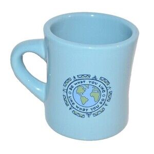 Life Is Good Do What You Like Heavy chunky Diner Coffee Cup Mug light blue